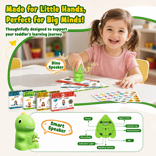 The Special Dino | Interactive Talking Flash Cards & Phonics Toy for Kids