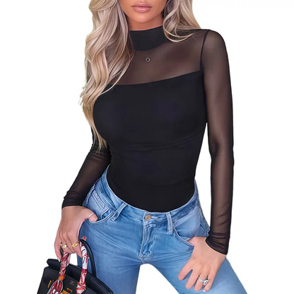 Turtle Neck Long Sleeve Shapewear Bodysuit