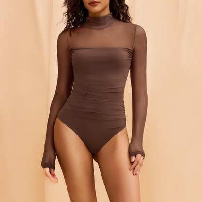 Turtle Neck Long Sleeve Shapewear Bodysuit