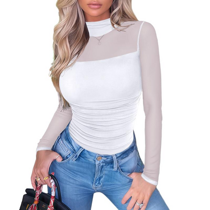 Turtle Neck Long Sleeve Shapewear Bodysuit