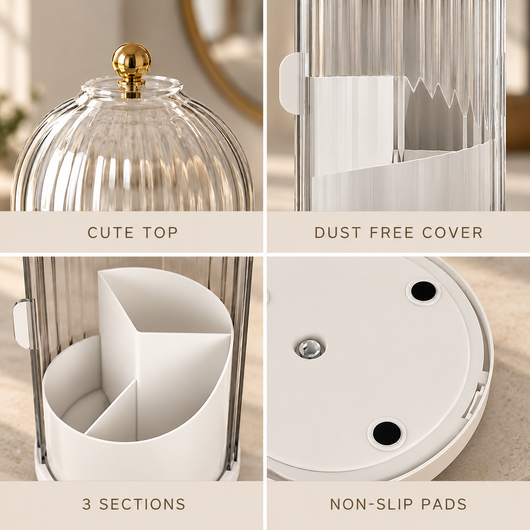 Clear Dust-Proof Vanity & Toiletry Organizer