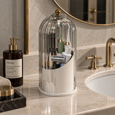 Clear Dust-Proof Vanity & Toiletry Organizer