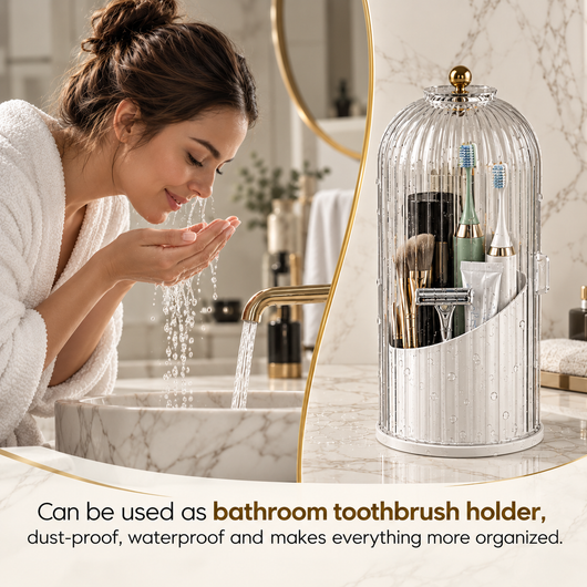 Clear Dust-Proof Vanity & Toiletry Organizer