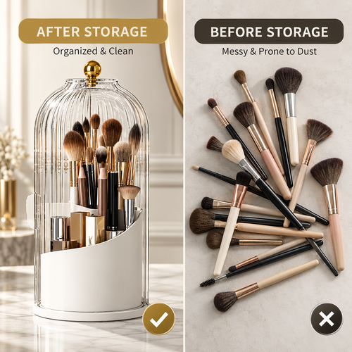 Clear Dust-Proof Vanity & Toiletry Organizer